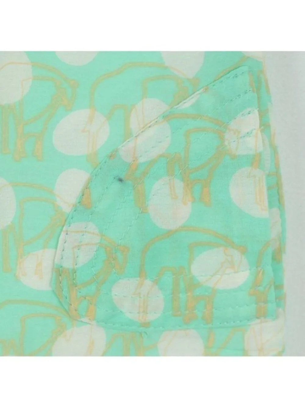 Egg Baby Infant 6-12 Months Green White Giraffe Polka Dot Short Sleeve Blouse